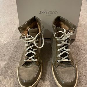 JIMMY CHOO taupe suede sneakers size 40.5